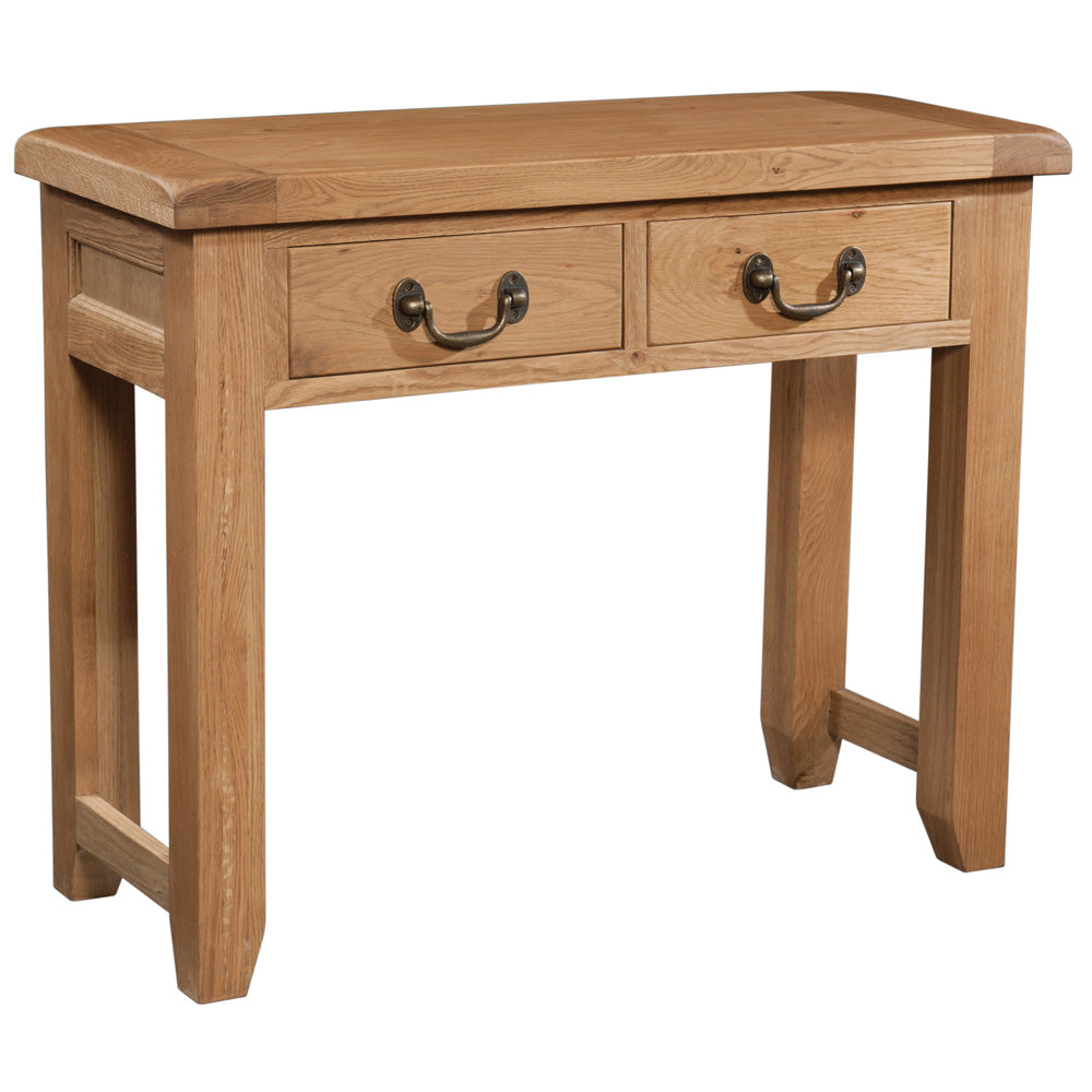 Oak 3 - 2 Drawer Console Table